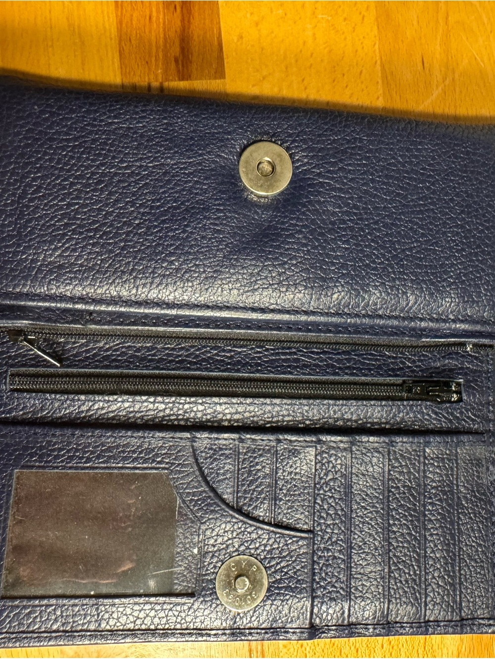 Navy Blue Women's Wallet Clutch - Sleek Organizer